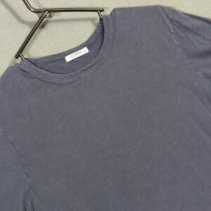 Buck Mason Slub Curved Hem T-Shirt Men's M Blue Short Sleeve Cotton Made In USA